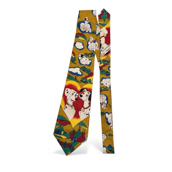 Disney 101 Dalmatians Silk Tie Vintage ISIDE Italy Pongo Perdita Collector - Picture 1 of 5
